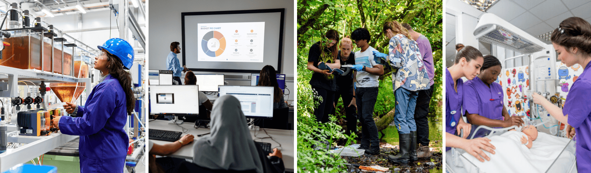 Array of timetabling activity being delivered. From classroom based sessions, to laboratory based sessions.