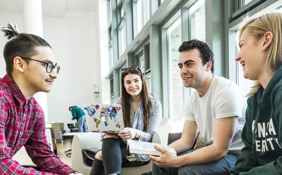 students chatting