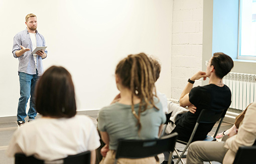 a student giving a speech