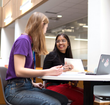 Student having a 1-2-1 appointment 