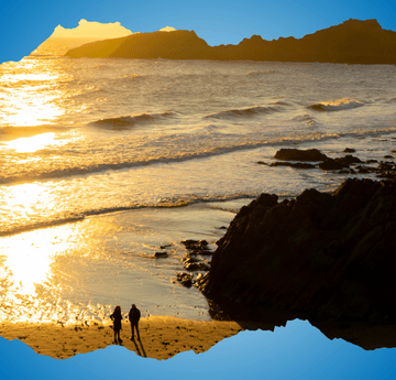 machlud haul dros traeth abertawe