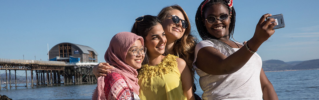 Four girls taking a selfie