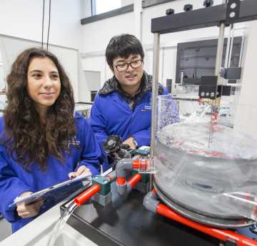 Two students in laboratory