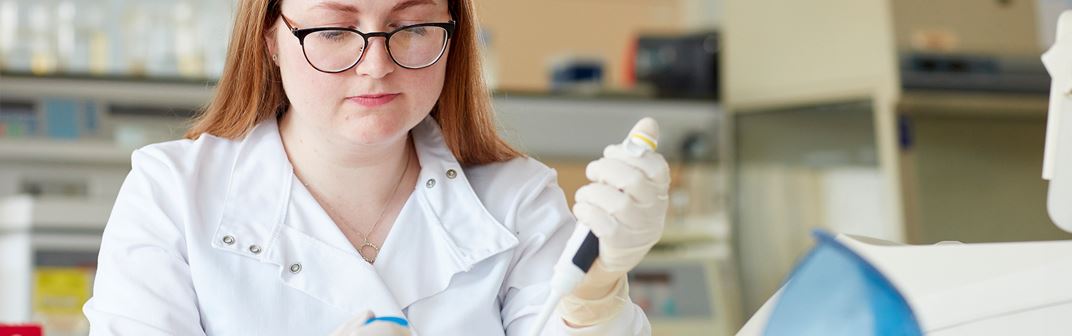 Student with pipette