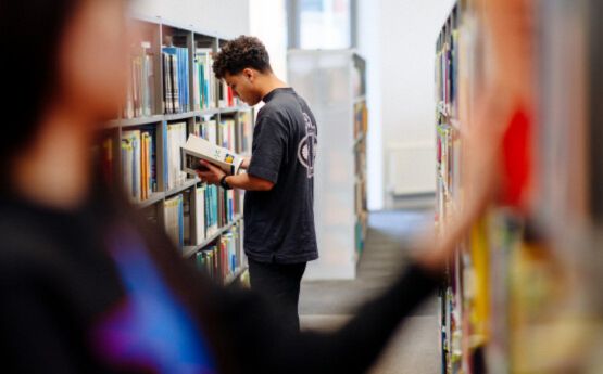 Students in the library