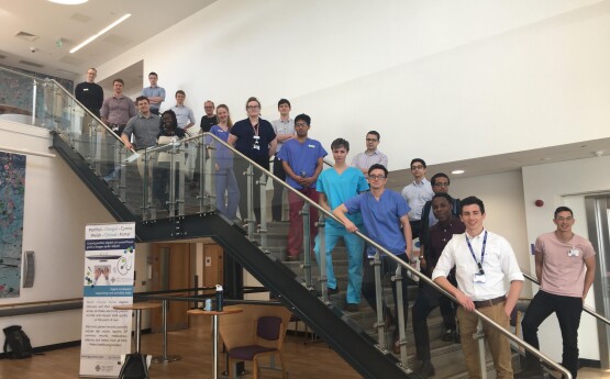 Students on stairwell