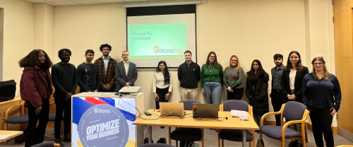 A group of students at the Dezrez Legal offices in Swansea