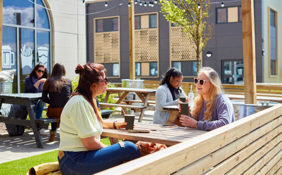 students outside