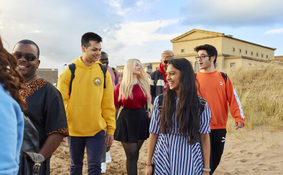 Students on beach