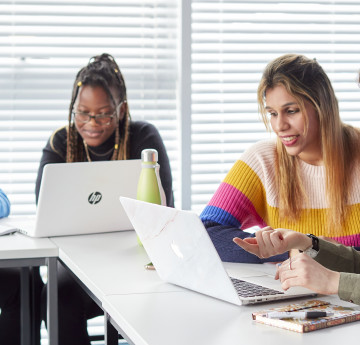 students on computers