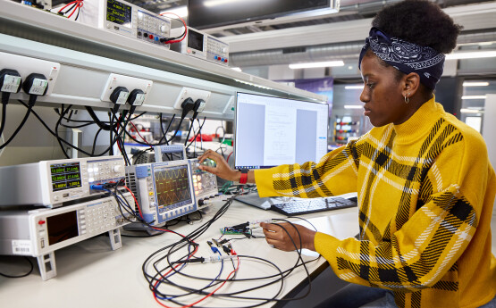 Student in lab