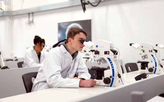 Student in lab