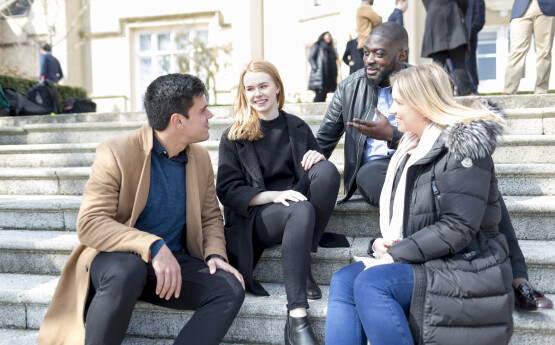 Students outside Abbey