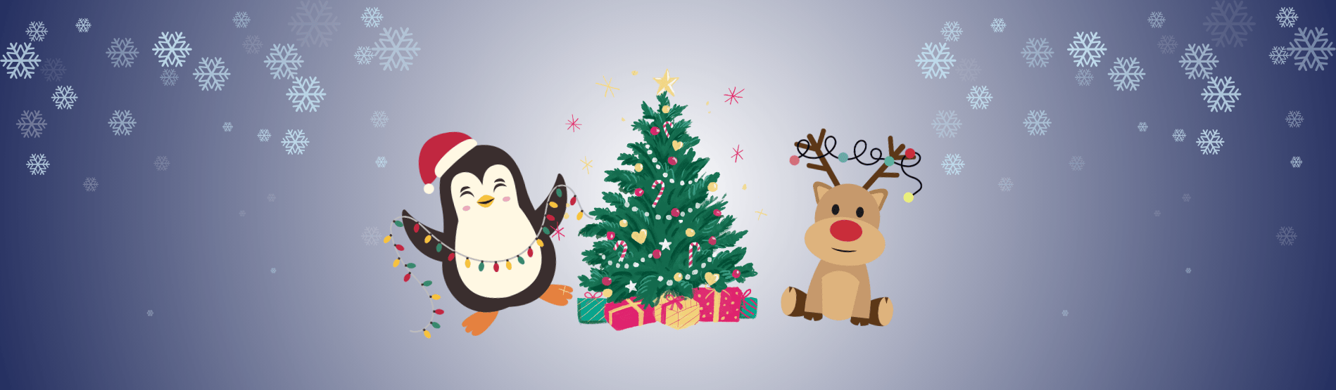 Some animals celebrating Christmas