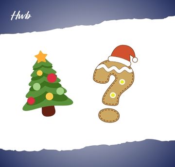 Christmas tree and a question mark