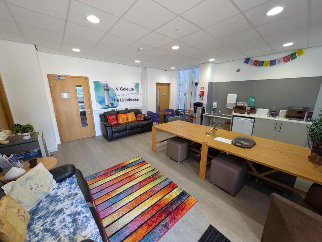 The kitchen and lounge area in the Lighthouse