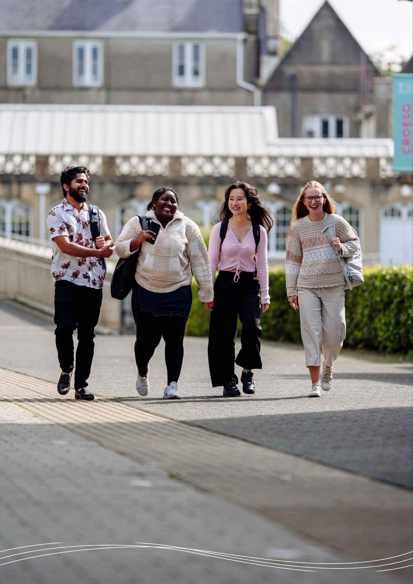 Students walking