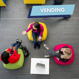 Students on beanbags in Richard Price Building, Singleton Campus