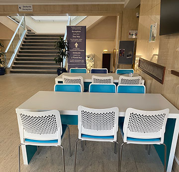 Seating area in Wallace Building