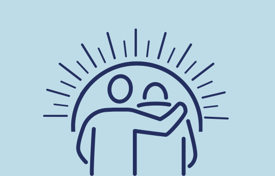 Graphic of a person putting their arm around another person