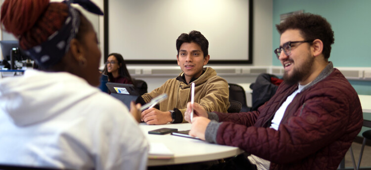 Students discussing topics 