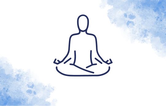 Graphic of a person meditating